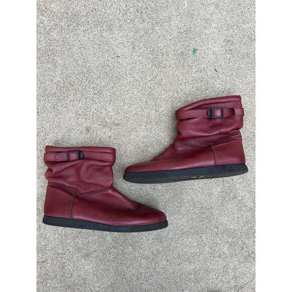 Red Leather Boots Size 45 Generra Collection Camoos - Picture 3 of 5